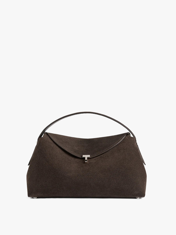 Stoy T-lock Suede Top Handle Bag In Brown