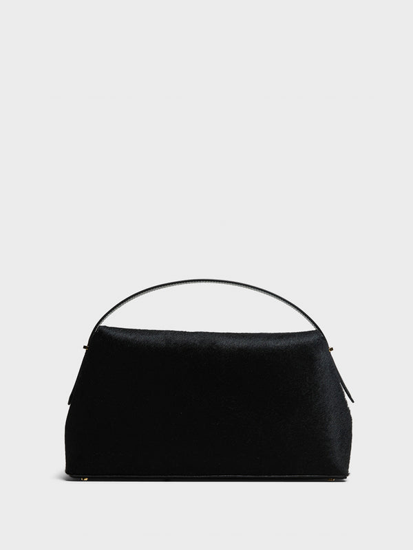 Stoy T-Lock Top Handle Bag In Black Pony Hair