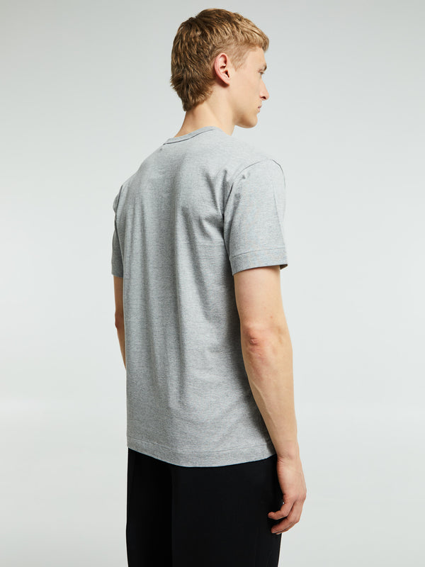 Stoy T-Shirt With Double Burgundy Emblem In Grey