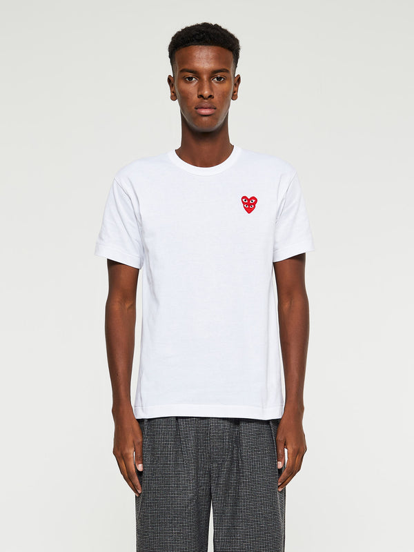 Stoy T-Shirt With Double Red Emblem In White