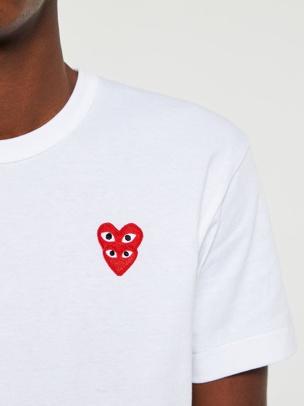 Stoy T-Shirt With Double Red Emblem In White