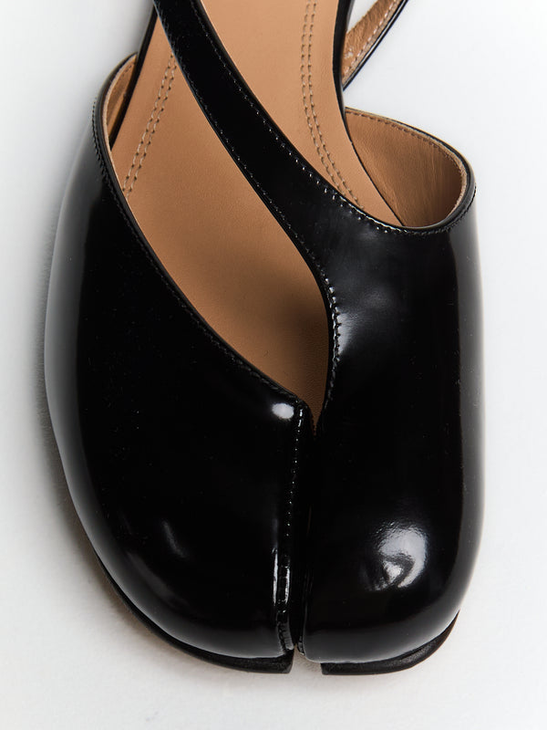 Stoy Tabi Flat Slingback In Black