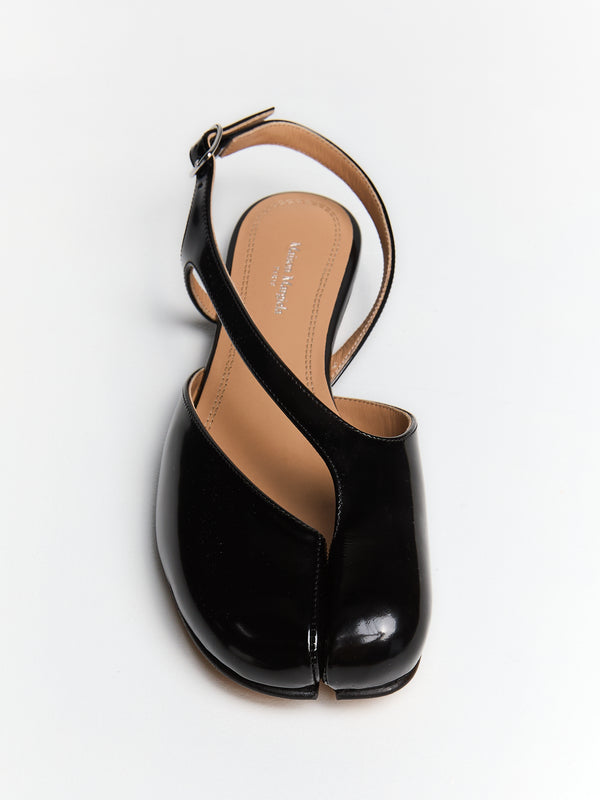 Stoy Tabi Flat Slingback In Black