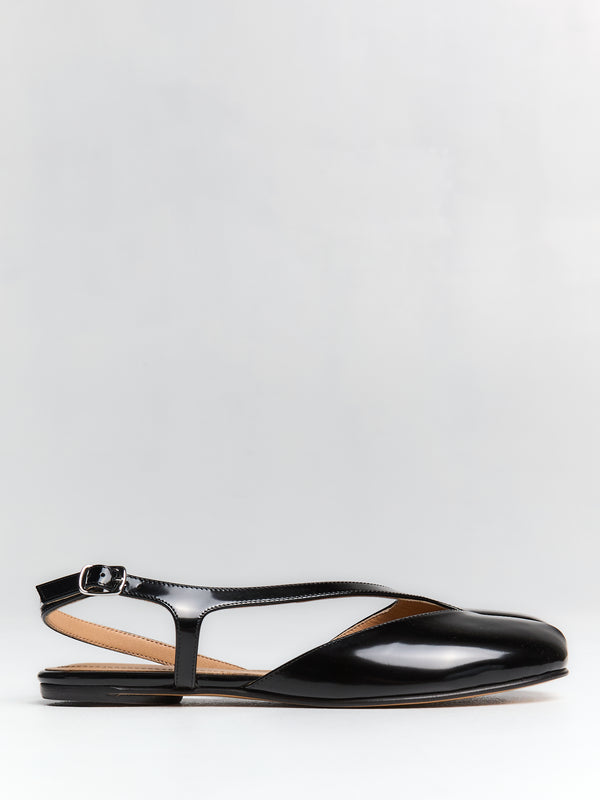 stoy Tabi Flat Slingback in Black