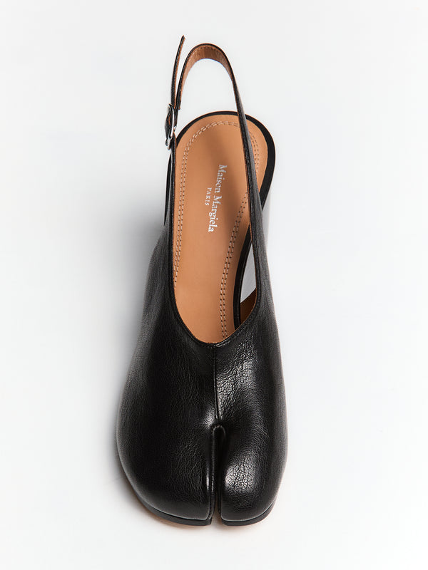 Stoy Tabi Wedge Slingback In Black