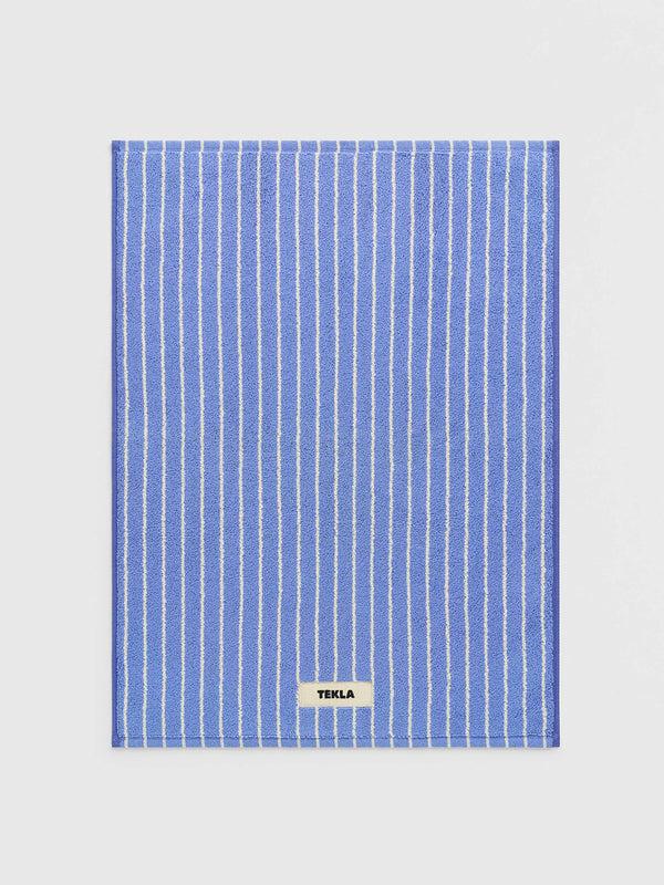stoy Terry Bath Mat in Clear Blue Stripes