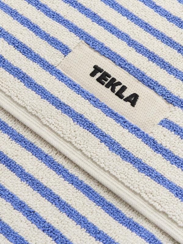 Stoy Terry Bath Mat In Coastal Blue Stripes