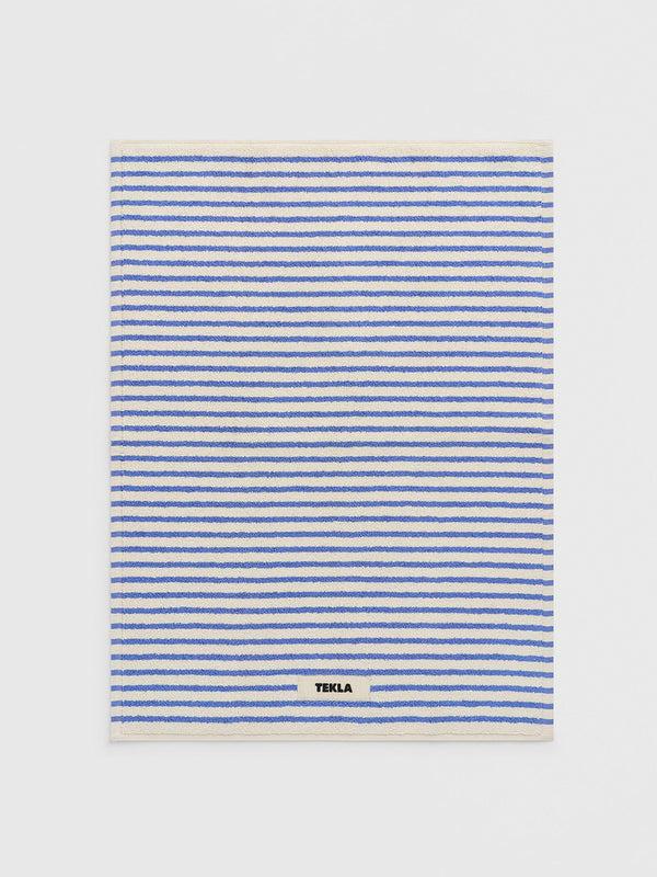 stoy Terry Bath Mat in Coastal Blue Stripes