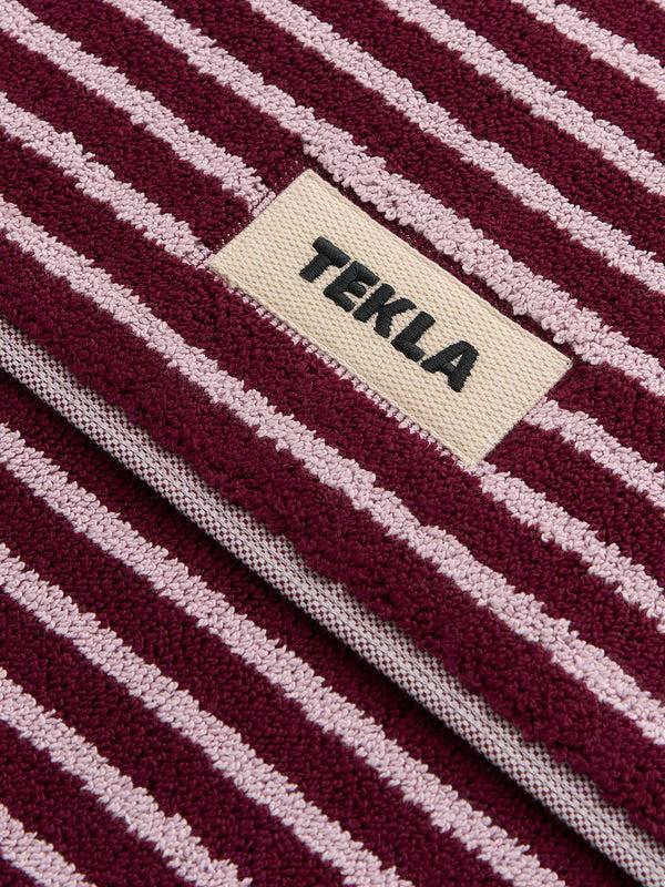 Stoy Terry Bath Mat In Red And Rose