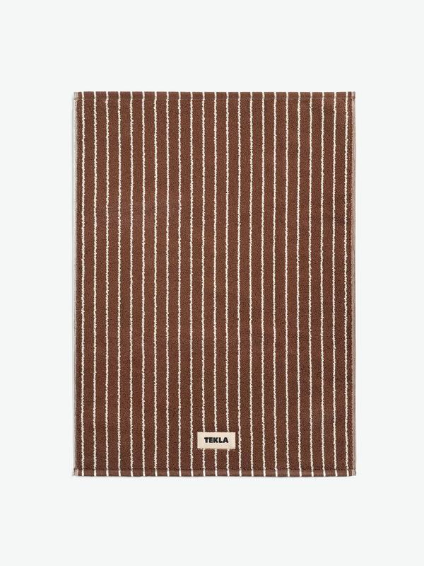 stoy Terry Bath Mat in Rust Stripes