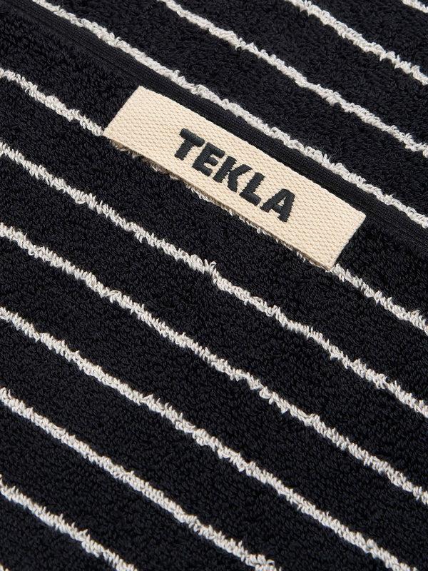 Stoy Terry Towel In Black Stripes