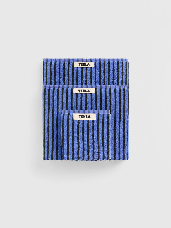 stoy Terry Towel in Blue & Black