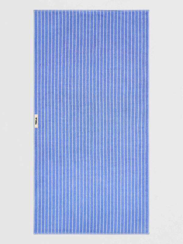 Stoy Terry Towel In Clear Blue Stripes