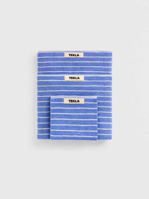 stoy Terry Towel in Clear Blue Stripes