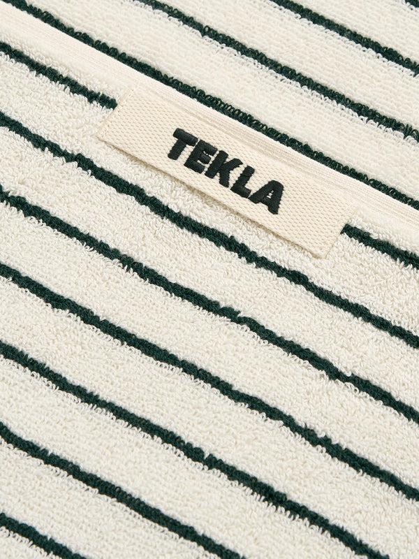Stoy Terry Towel In Racing Green Stripes