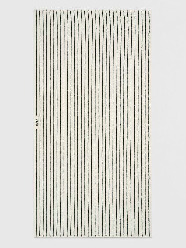 Stoy Terry Towel In Racing Green Stripes