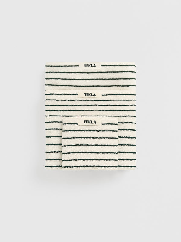 stoy Terry Towel in Racing Green Stripes
