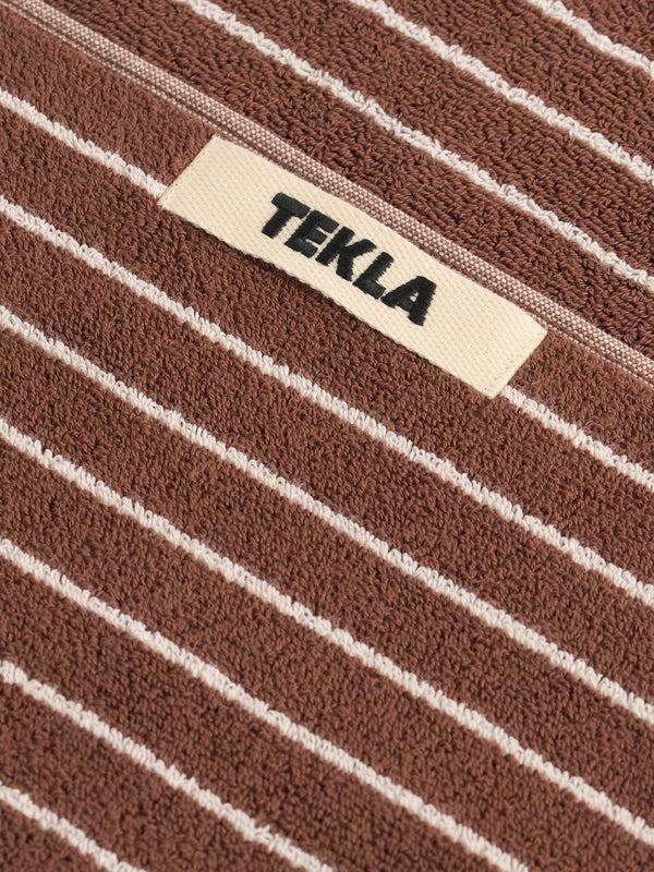 Stoy Terry Towel In Rust Stripes