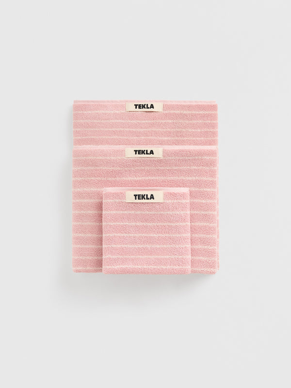 stoy Terry Towel in Shaded Pink Stripes