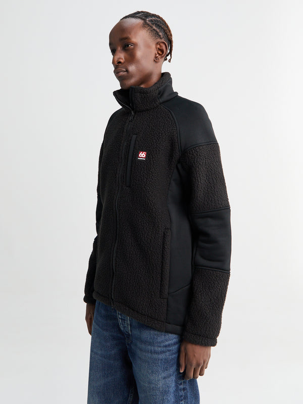 Stoy Tindur Technical Shearling Jacket In Black