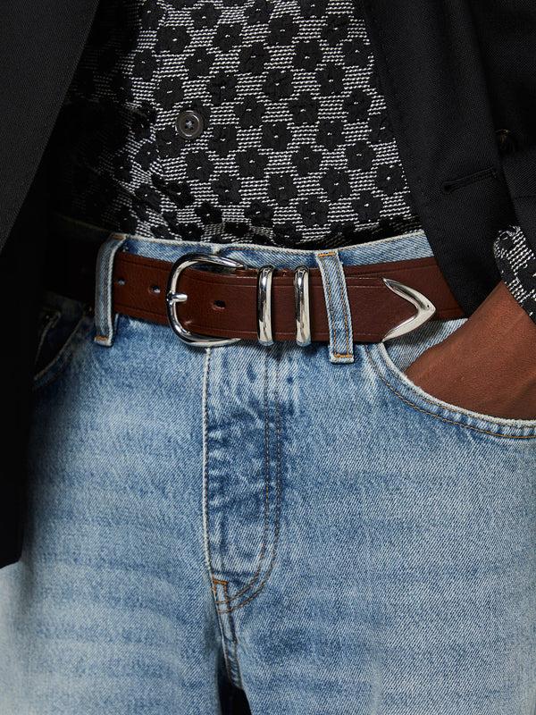 Stoy Tip End Belt 3 5 Cm In Brown