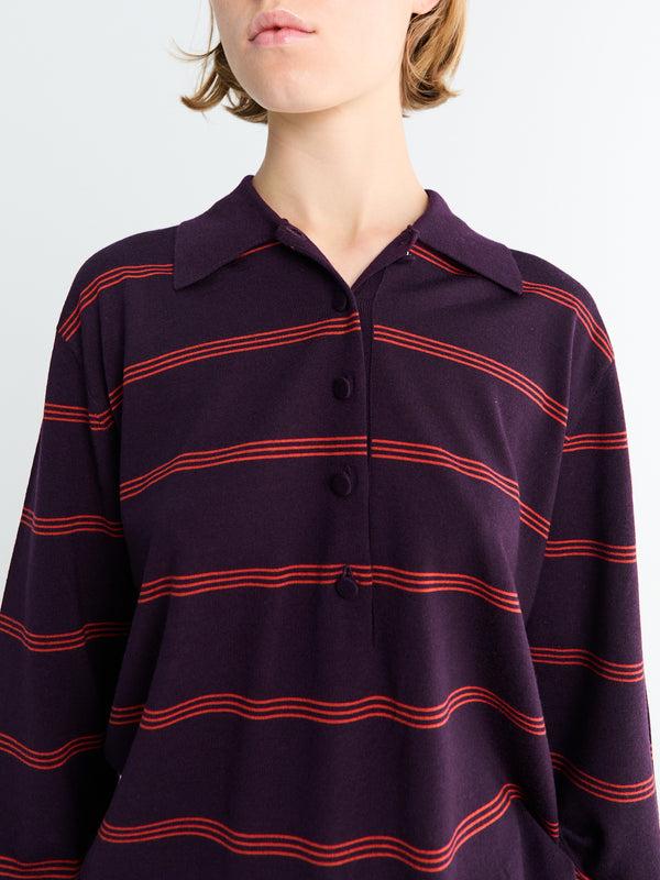 Stoy Tuno Stripe Sweater In Dark Purple