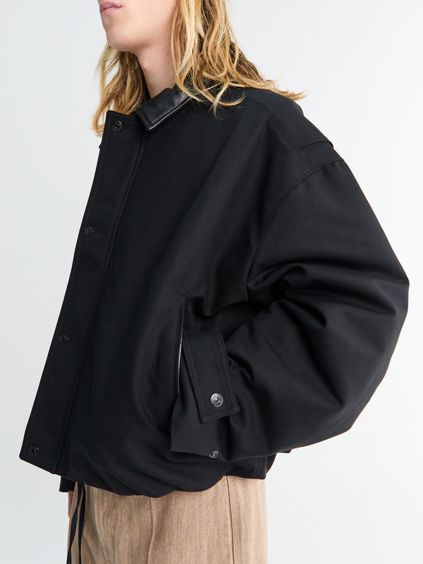 Stoy Twill Bomber Jacket In Black
