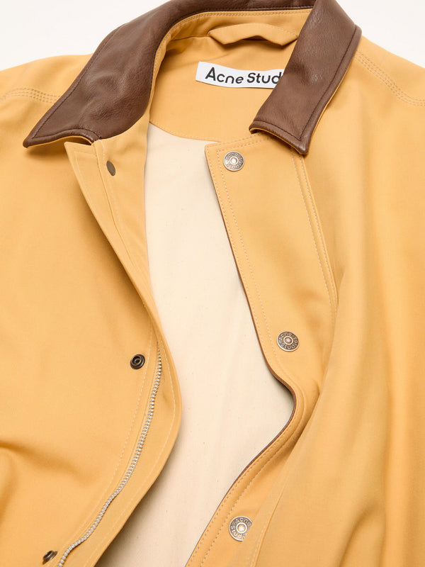 Stoy Twill Bomber Jacket In Sand Beige