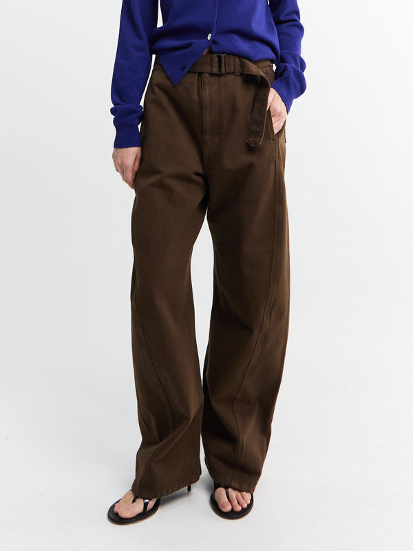 Stoy Twisted Belted Pants In Cacao