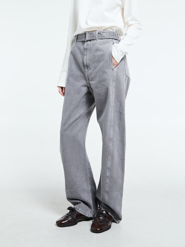 Stoy Twisted Belted Pants In Heather