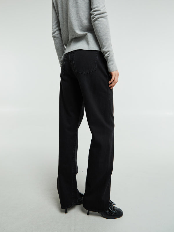 Stoy Twisted Seam Denim Full Length In Faded Black