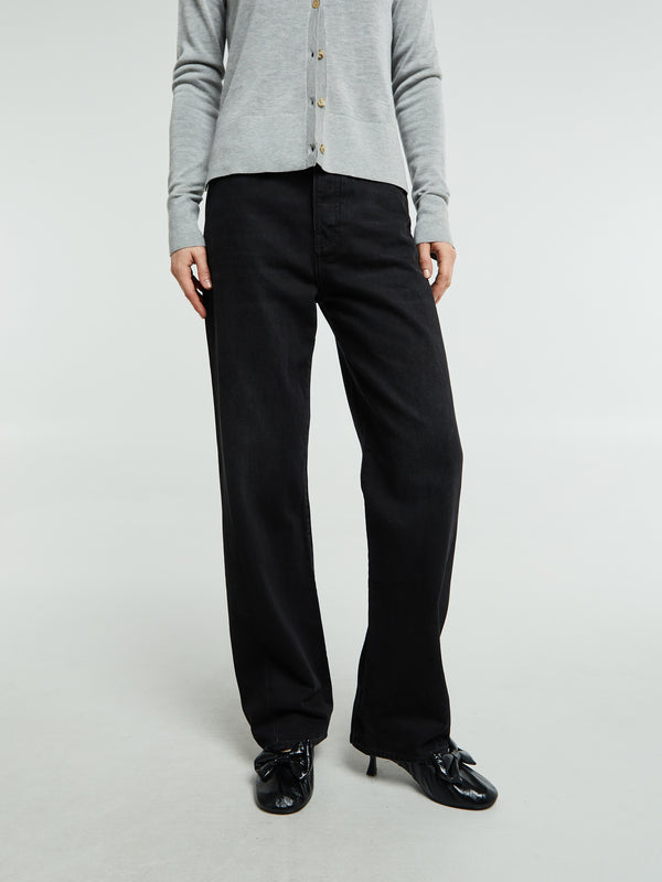 stoy Twisted Seam Denim Full Length in Faded Black