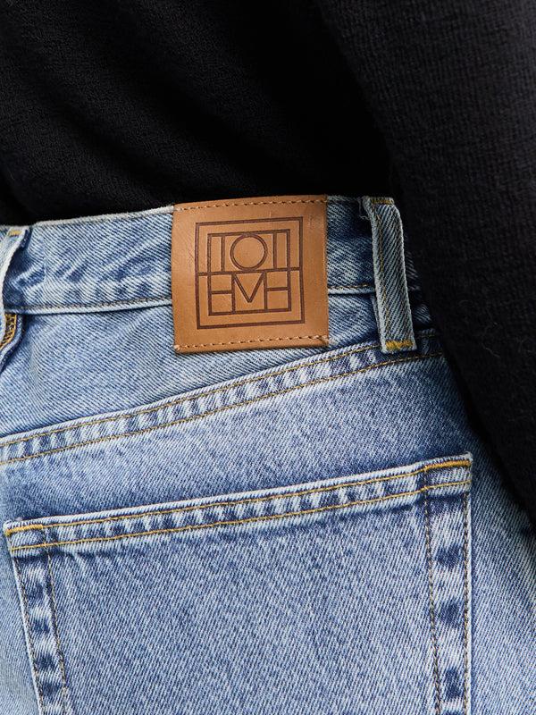 Stoy Twisted Seam Denim Full Length In Worn Blue