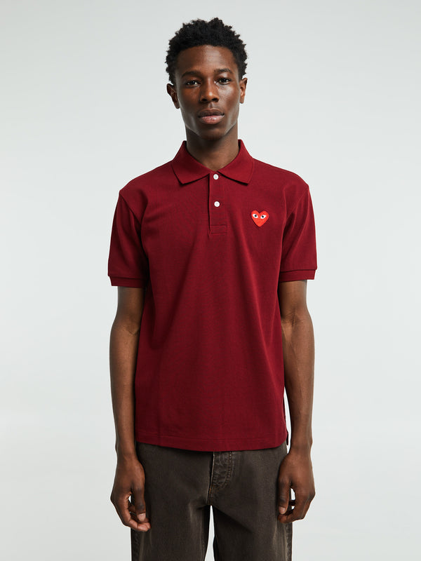 stoy U T-Shirt Red Emblem Knit in Burgundy