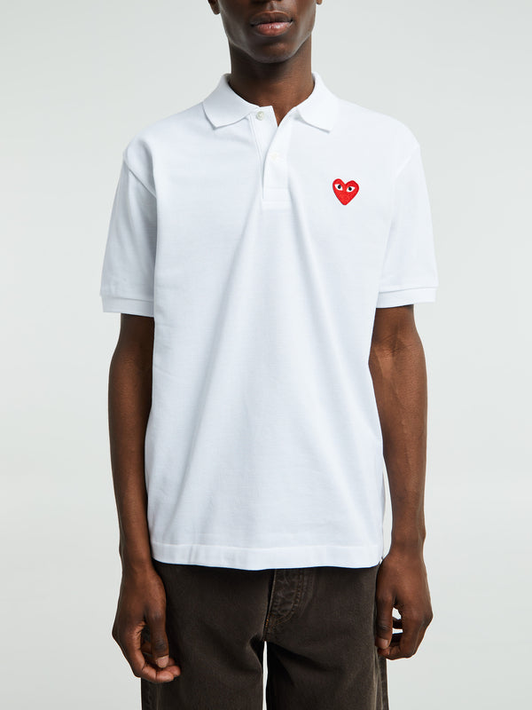 stoy U T-Shirt Red Emblem Knit in White