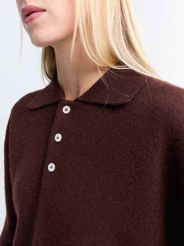 Stoy Unisex Cashmere Collared Sweater In Brown