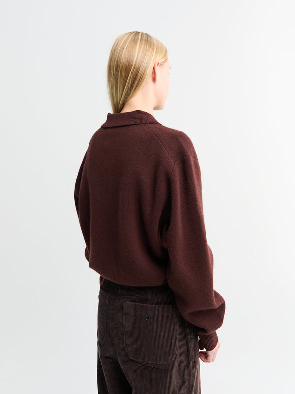 Stoy Unisex Cashmere Collared Sweater In Brown