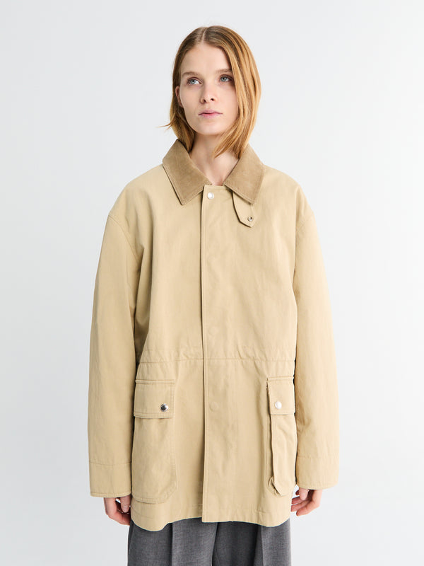 Stoy Unisex Chore Work Jacket In Beige