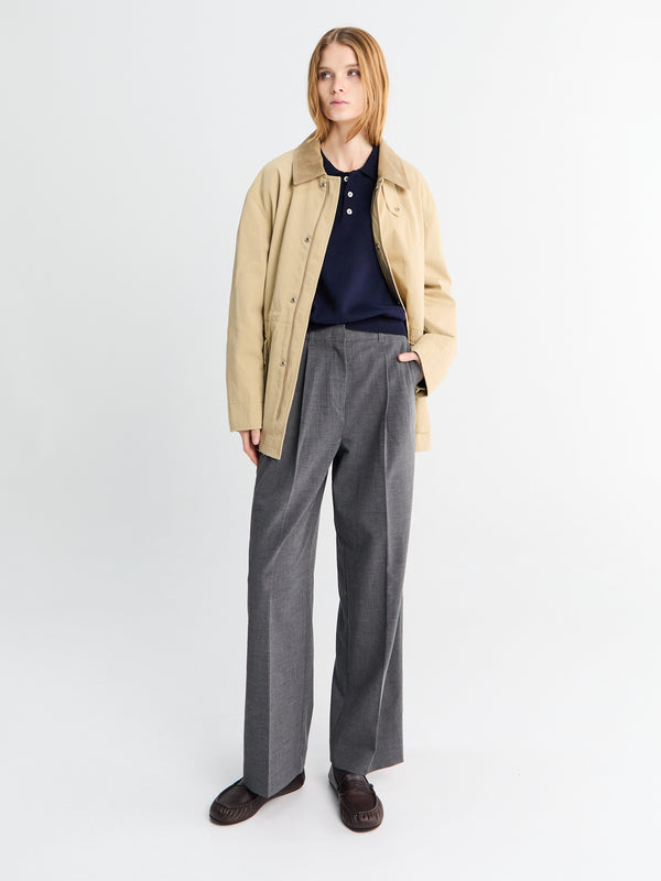 Stoy Unisex Chore Work Jacket In Beige