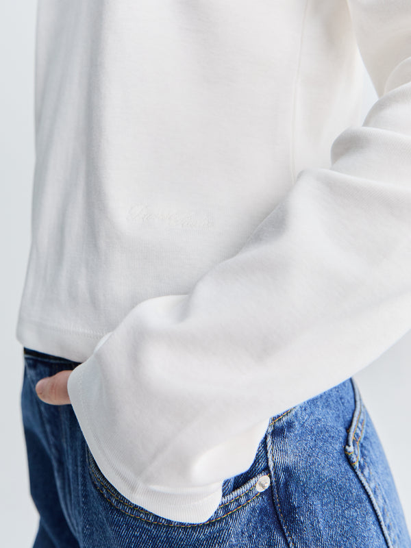 Stoy Unisex Henry-neck T-shirt In Off White