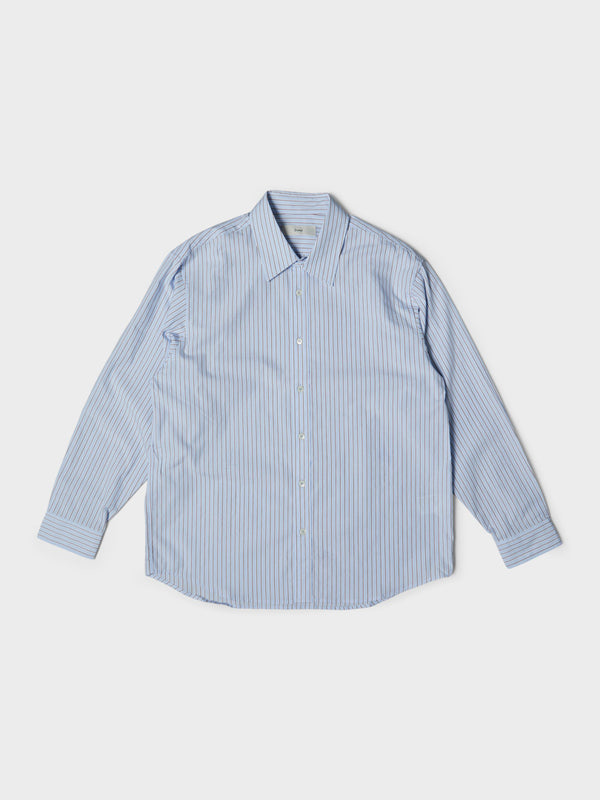 stoy Unisex Informal Shirt in Blue Brown Stripe
