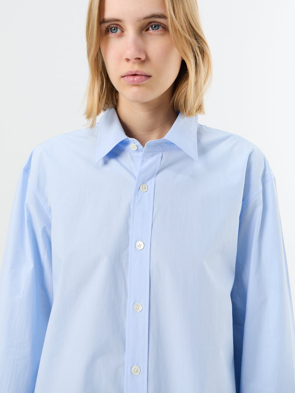 Stoy Unisex Soft Poplin BD Shirt In Soft Blue