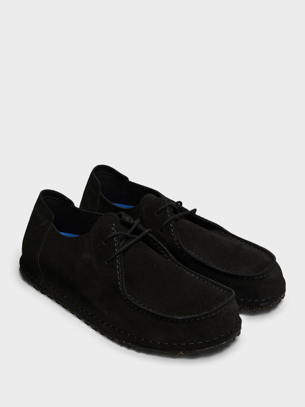 Stoy Utti Lace Suede Leather Shoes In Black