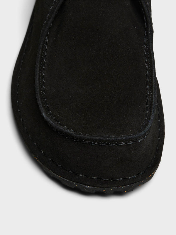 Stoy Utti Lace Suede Leather Shoes In Black