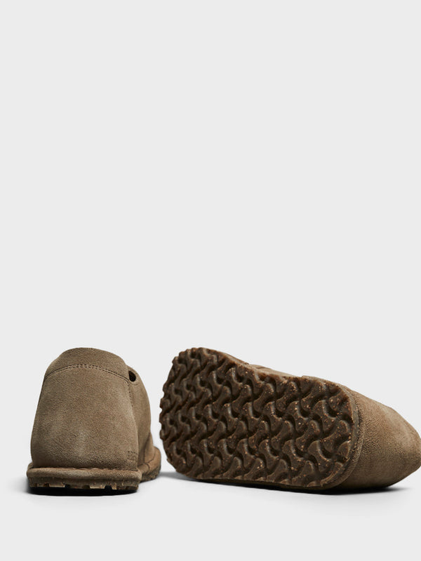 Stoy Utti Lace Suede Leather Shoes In Gray Taupe