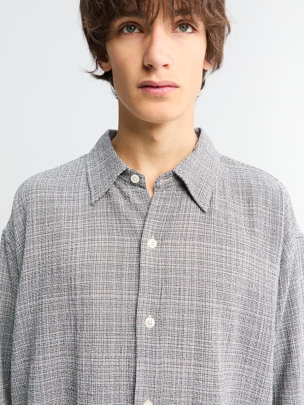 Stoy Vacation Shirt In Mini Houndstooth Seersucker