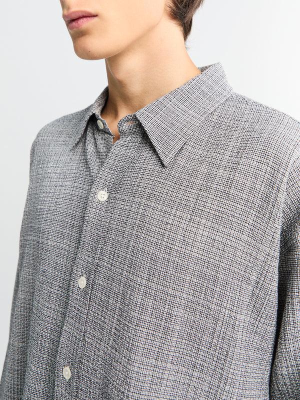 Stoy Vacation Shirt In Mini Houndstooth Seersucker