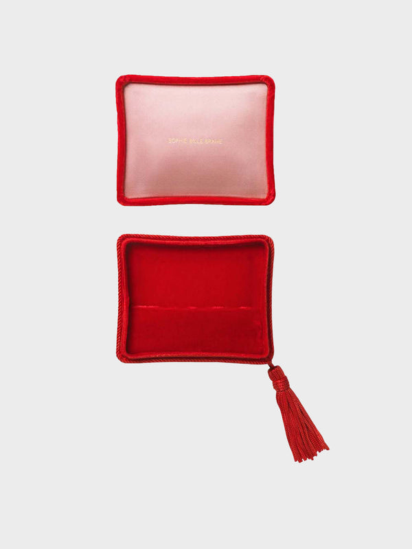Stoy Velvet Jewelry Box In Rouge Et Rose