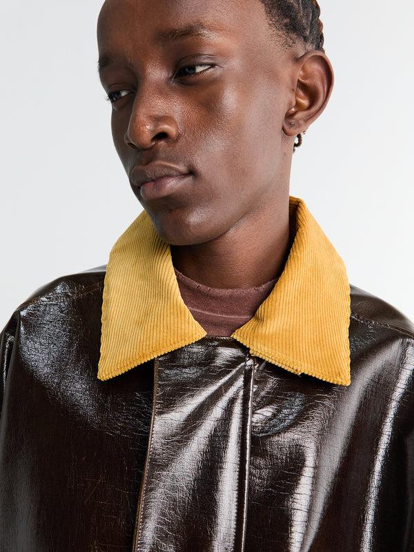 Stoy Vinyl Leisure Jacket In Brown