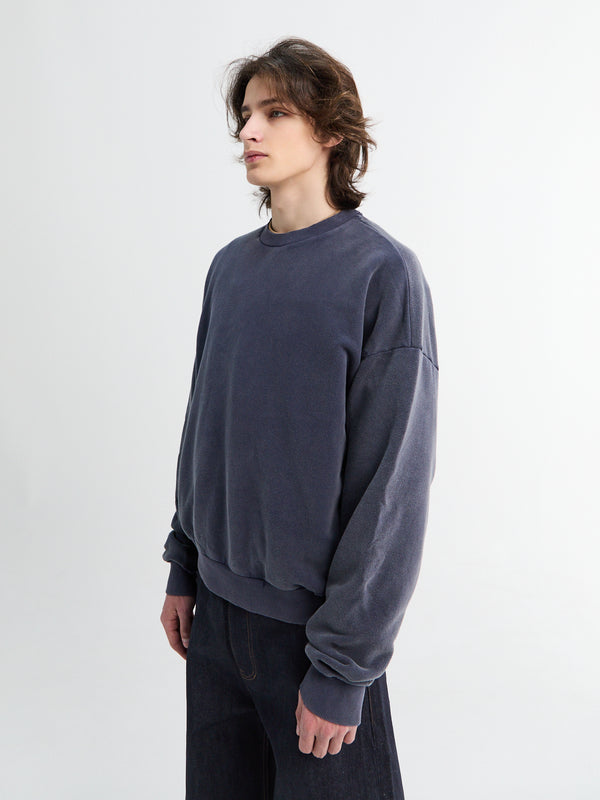 Stoy Washed Sweatshirt In Navy Blue